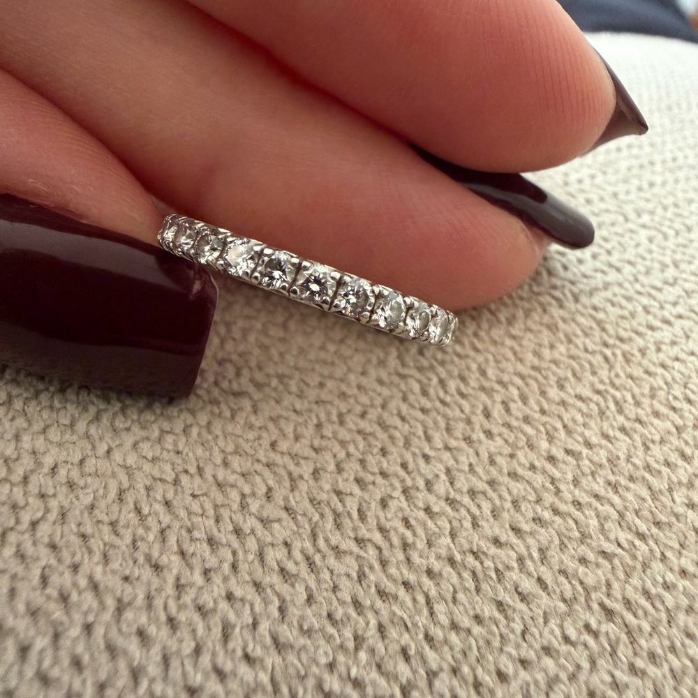 Diamond Eternity Ring on Platinum Band- Women Jewelry